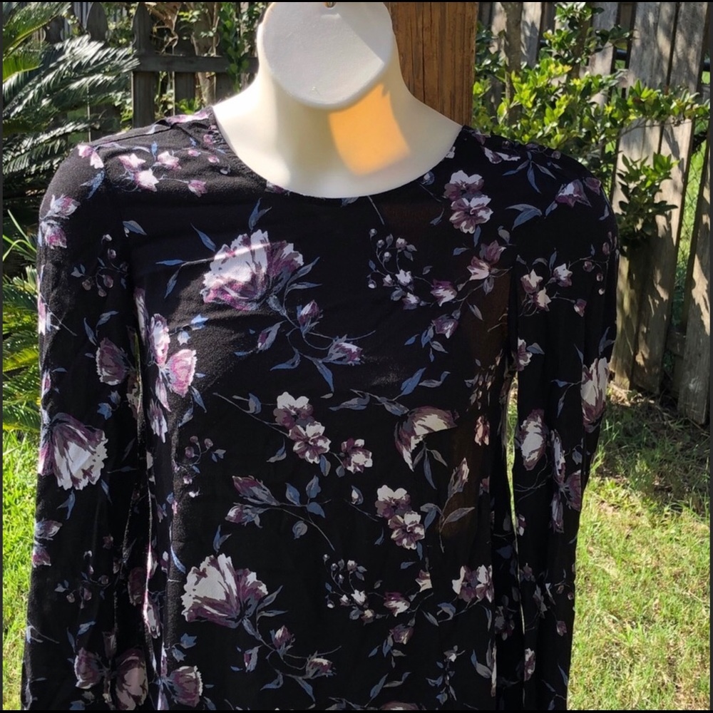 Kendall & Kylie Black Boho Floral Print Dress M